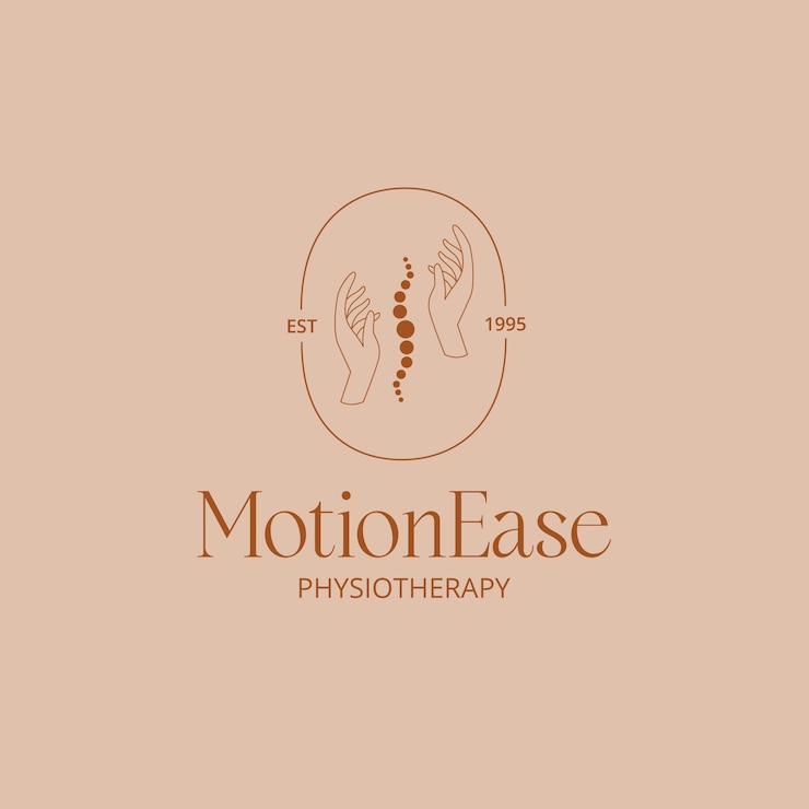 Vettore gratuito progettazione del logo della fisioterapia motionease