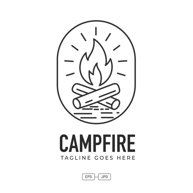 Vettore gratuito progettazione del logo vettoriale del fuoco di campo