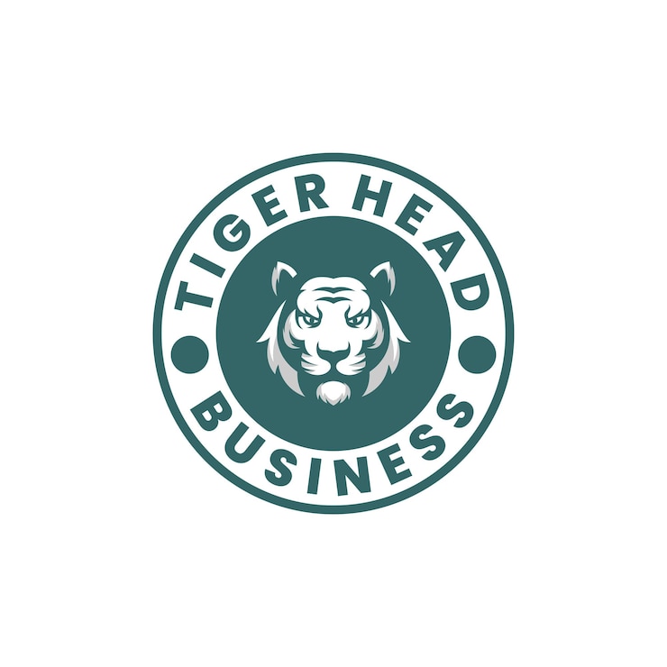 Vettore gratuito progettazione del logo vintage della testa di tigre vettoriale gratuita