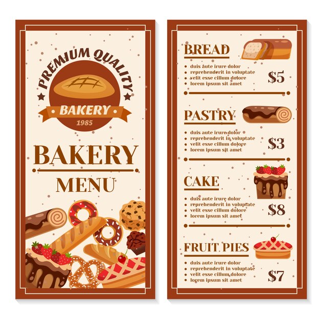 Progettazione del menu del forno