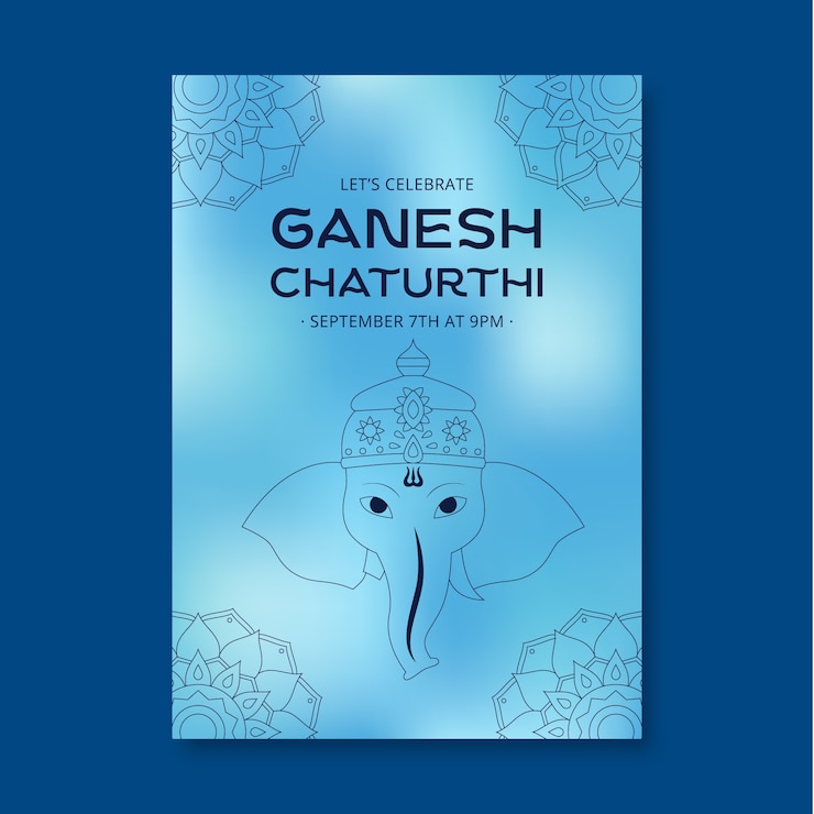 Vettore gratuito progettazione del modello del poster di ganesh chaturthi