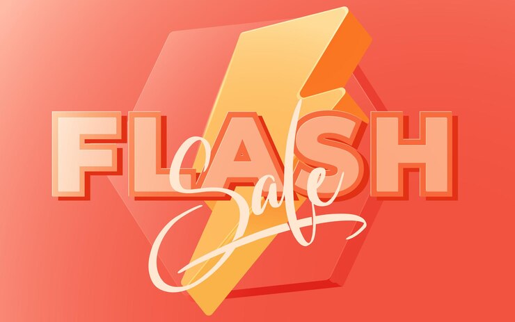 Vettore gratuito progettazione del modello dell'insegna di vendita flash. illustrazione di vettore.