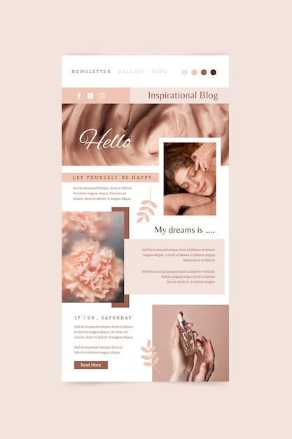 Progettazione del modello della newsletter
