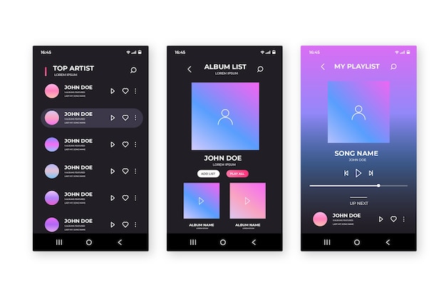 Progettazione del modello di app del lettore musicale