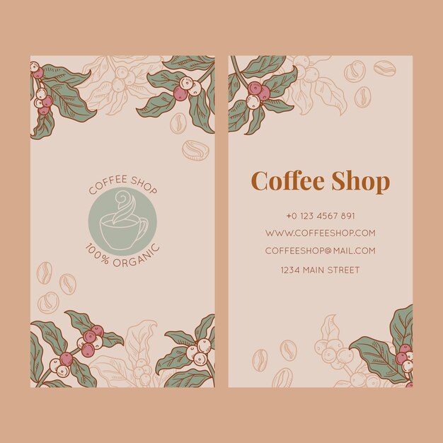 Progettazione del modello di biglietto da visita della caffetteria