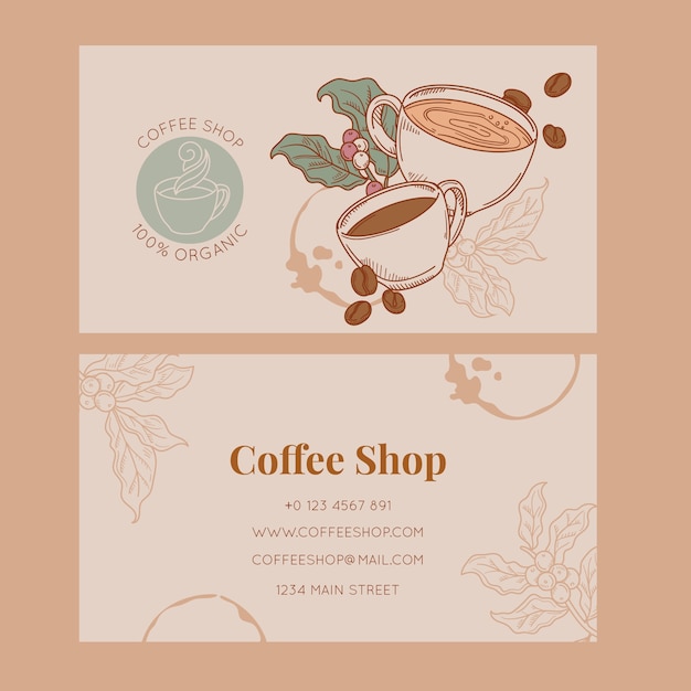 Progettazione del modello di biglietto da visita della caffetteria
