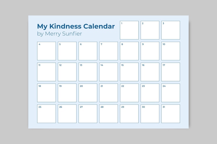 Vettore gratuito progettazione del modello di calendario della gentilezza
