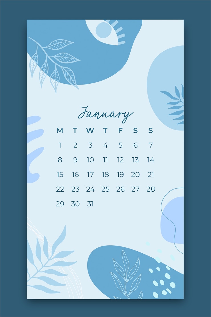 Vettore gratuito progettazione del modello di calendario mensile
