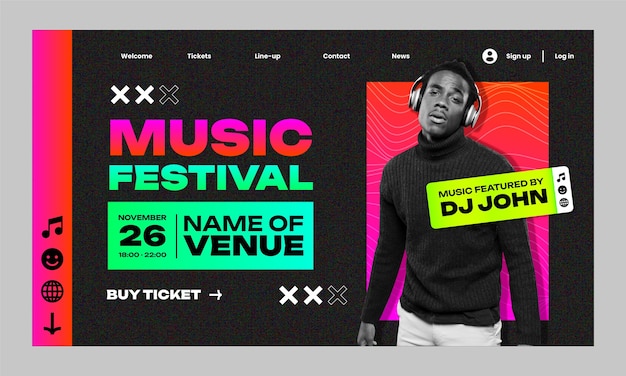 Progettazione del modello di pagina di destinazione del festival musicale