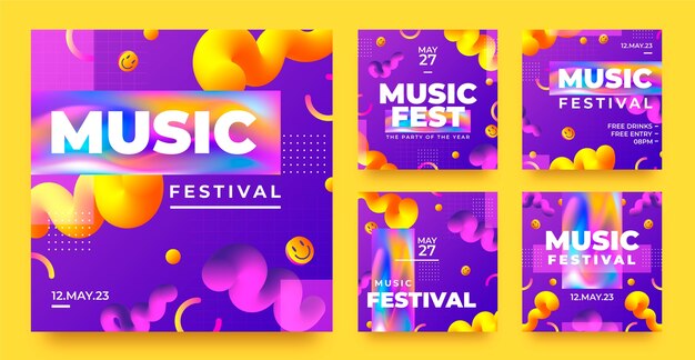 Progettazione del modello di post di instagram del festival musicale