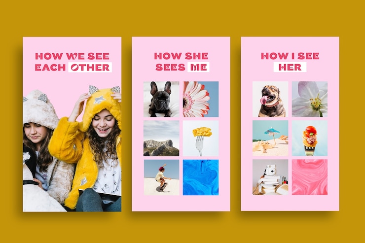 Vettore gratuito progettazione del modello di storia di instagram di tendenza