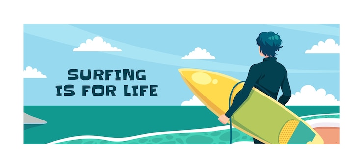 Vettore gratuito progettazione del modello di surf