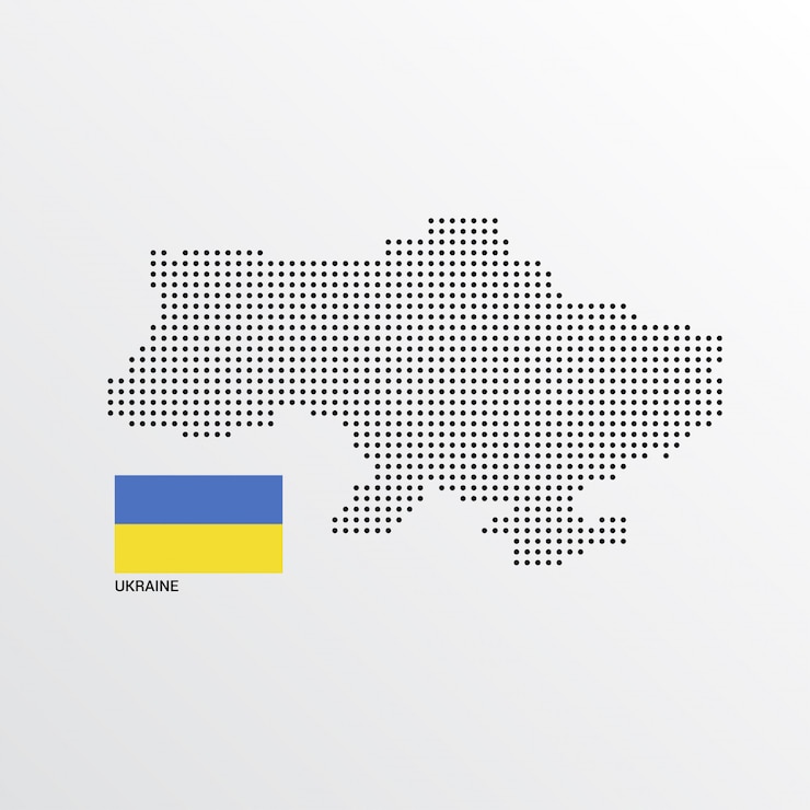 Vettore gratuito progettazione della mappa dell&#39;ucraina con la bandiera ed il vettore leggero del fondo