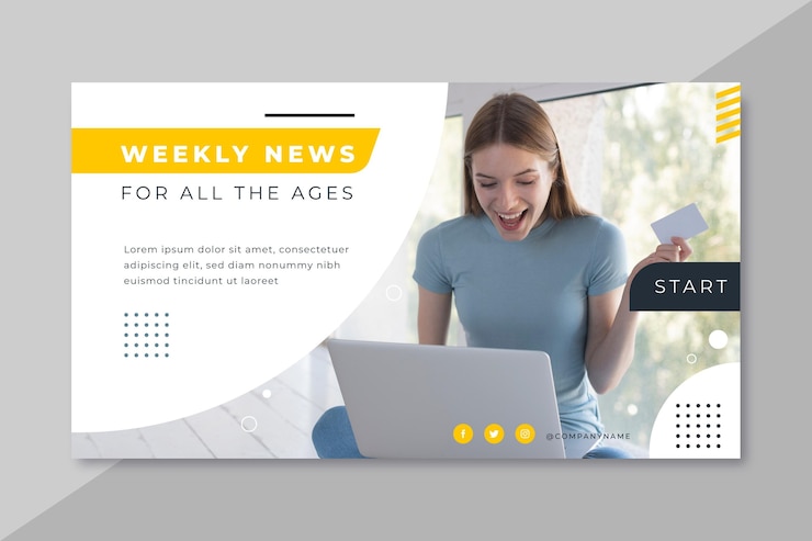 Vettore gratuito progettazione di blog banner di notizie