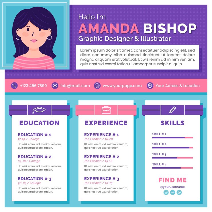 Vettore gratuito progettazione di modelli di cv online