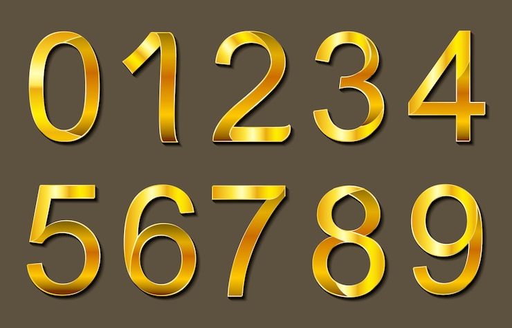 Vettore gratuito progettazione di numeri dorati