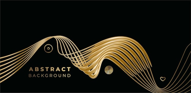 Progettazione e fondo astratti del modello della linea d'onda di colore dell'oro. Utilizzare per il design moderno, copertina, poster, modello, brochure, decorato, flyer, banner.