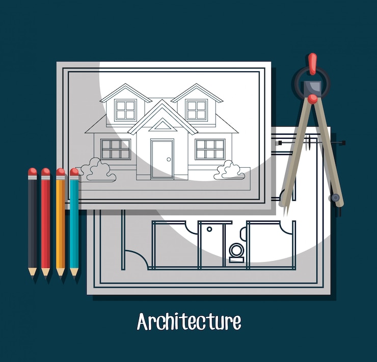 Vettore gratuito progetto di architettura