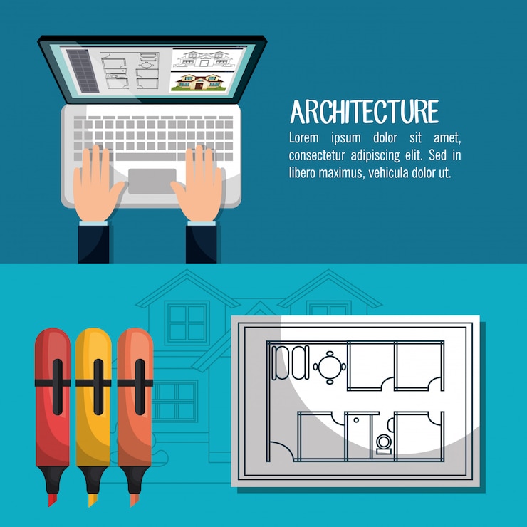 Vettore gratuito progetto di architettura