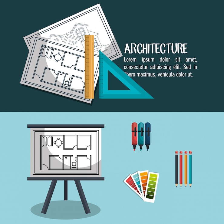 Vettore gratuito progetto di architettura