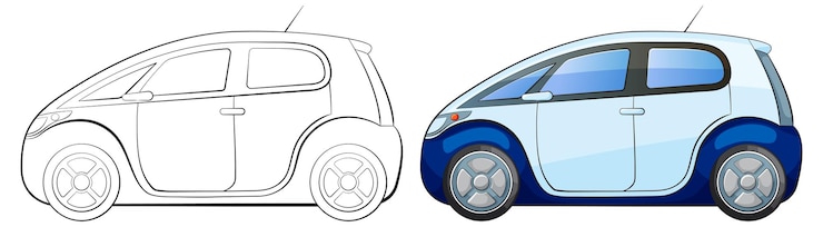 Vettore gratuito progressione dell'illustrazione vettoriale dell'auto compatta