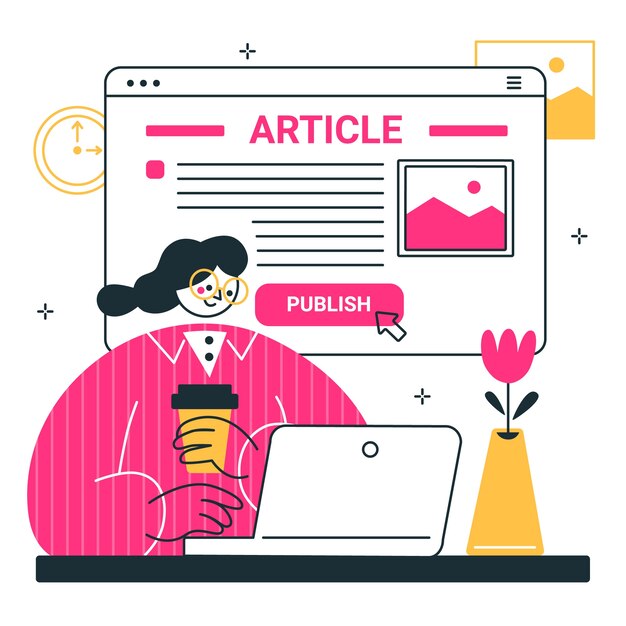 Pubblicare l'illustrazione del concetto dell'articolo