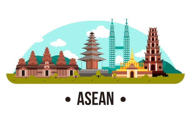 Punti di riferimento di edifici Asean