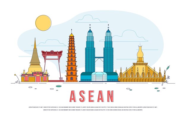Punti di riferimento di edifici Asean