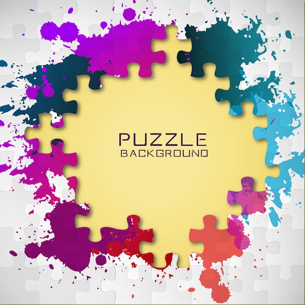 Puzzle di color splash vettore