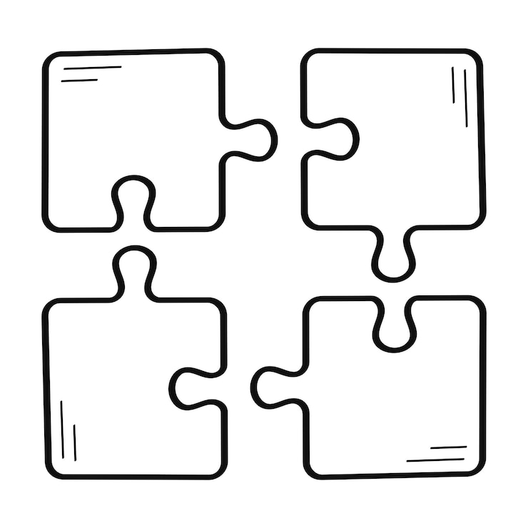 Vettore gratuito puzzle peices in stile doodle