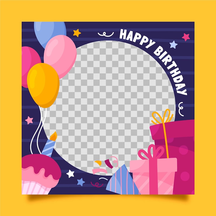 Vettore gratuito quadro di facebook per il compleanno festivo