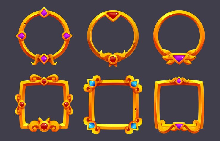 Vettore gratuito quadro di gioco di fantasia medievale per bottoni o medaglie
