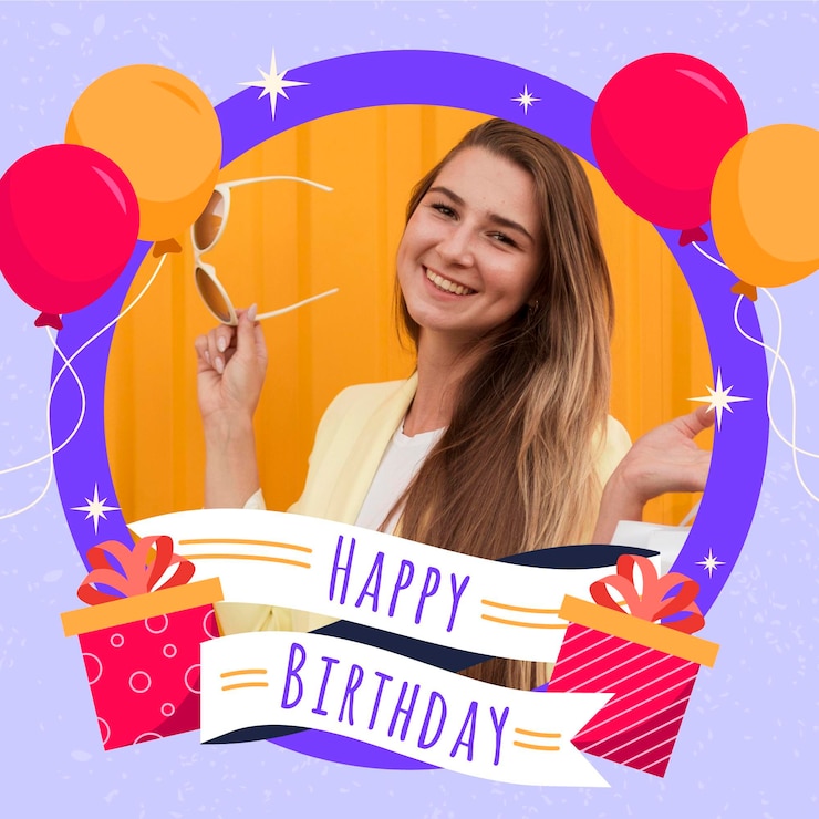 Vettore gratuito quadro facebook piatto per la foto di profilo di compleanno