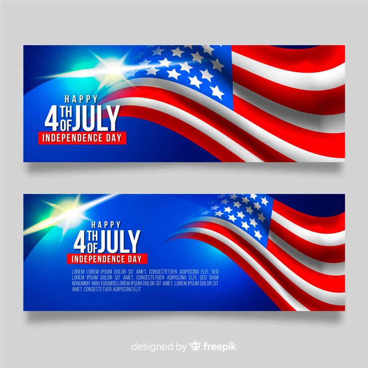 Vettore gratuito quarto banner di luglio
