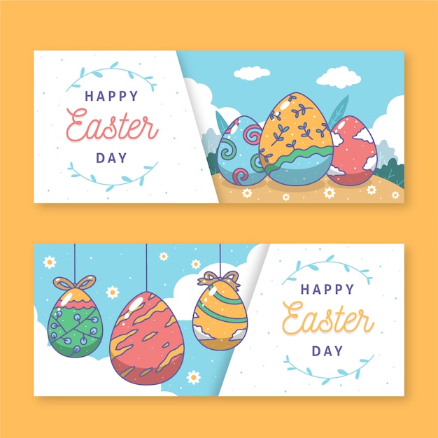 Raccolta banner giorno di Pasqua