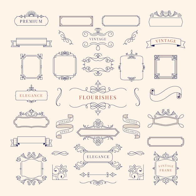Raccolta dell&#39;illustrazione della struttura dell&#39;ornamento dell&#39;annata