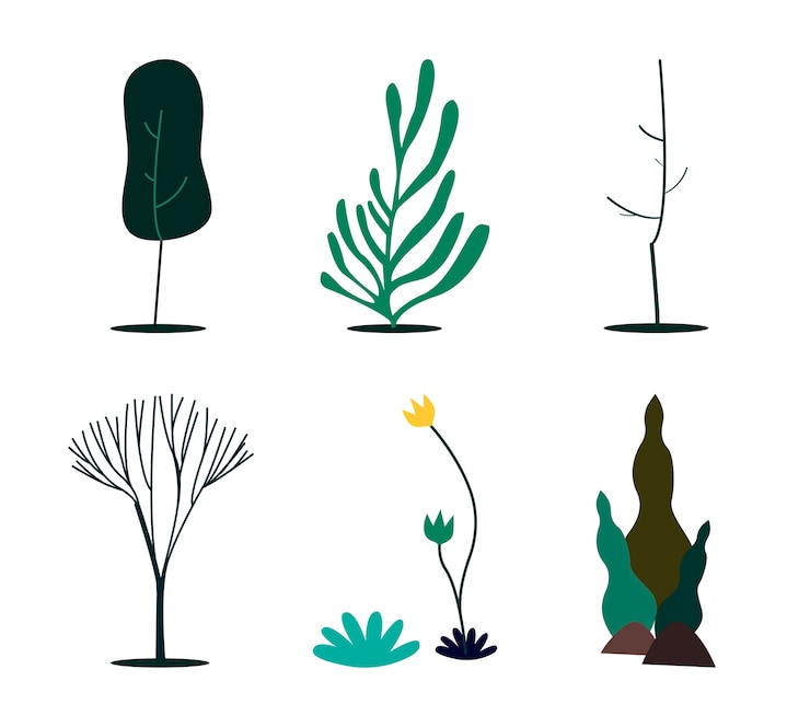 Vettore gratuito raccolta dell&#39;illustrazione di concetto di natura verde