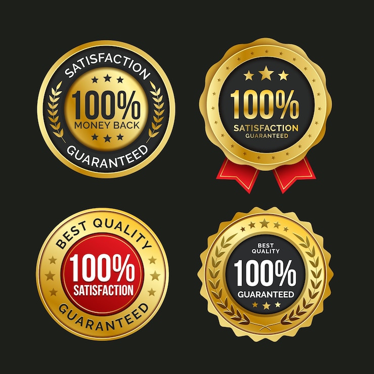 Vettore gratuito raccolta di badge garantita al 100%