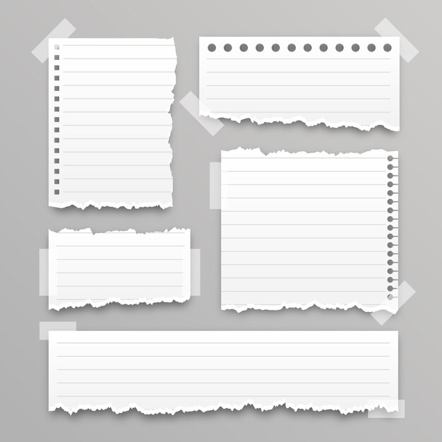 Raccolta di carta strappata realistica