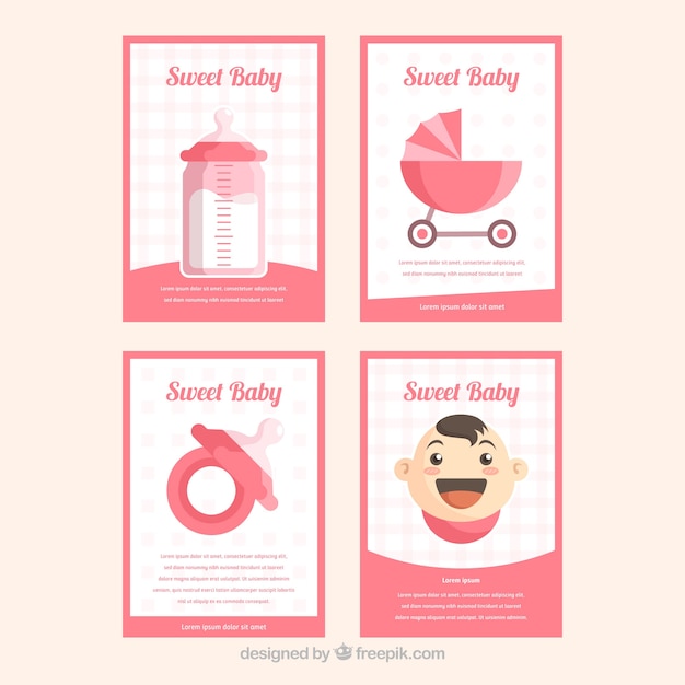 Raccolta di carte per bambini in stile piatto