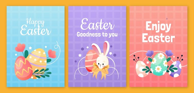 Raccolta di cartoline d'auguri di celebrazione di pasqua sfumata