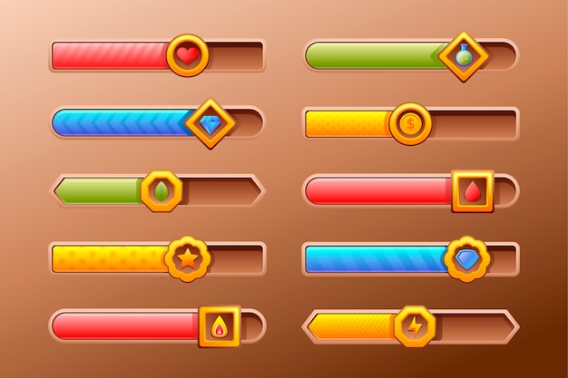 Raccolta di elementi della barra della salute dei videogiochi