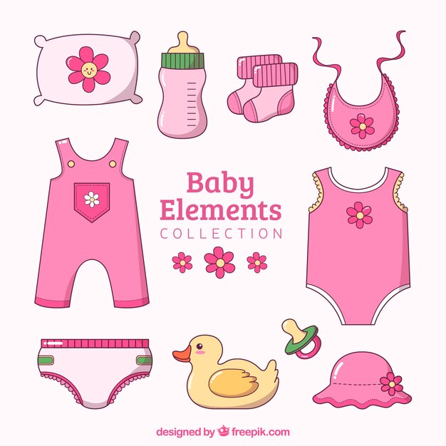 Raccolta di elementi di bambina