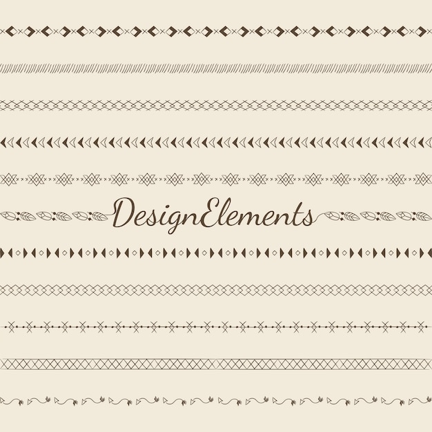 Raccolta di elementi di design linea di divisori linea