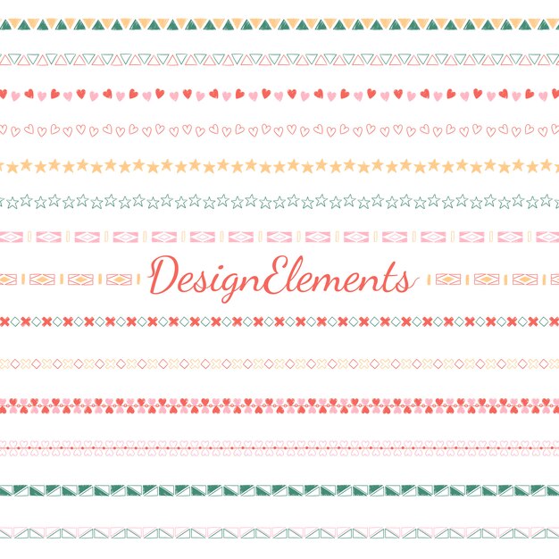 Raccolta di elementi di design linea di divisori linea