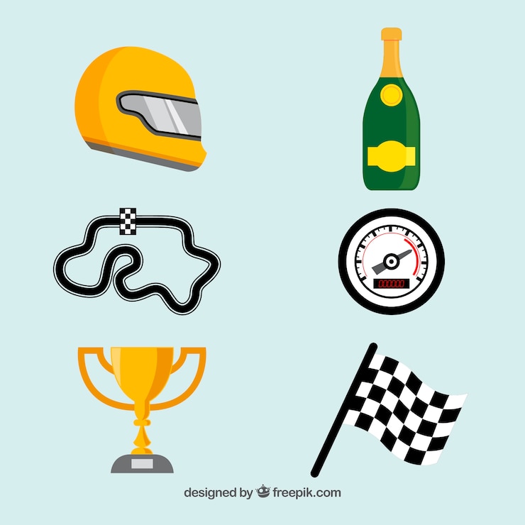 Vettore gratuito raccolta di elementi di formula 1