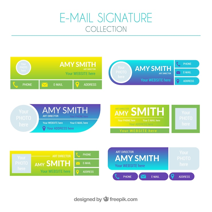 Vettore gratuito raccolta di firme via e-mail in colori sfumati