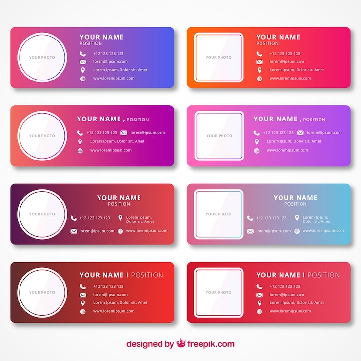 Vettore gratuito raccolta di firme via e-mail in colori sfumati