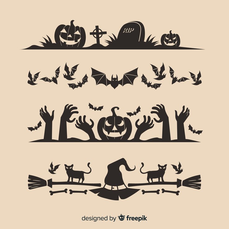 Vettore gratuito raccolta di frontiera per halloween