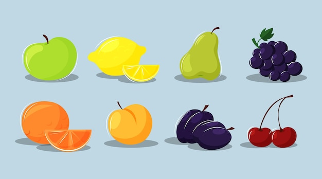 Raccolta di frutta disegnata a mano